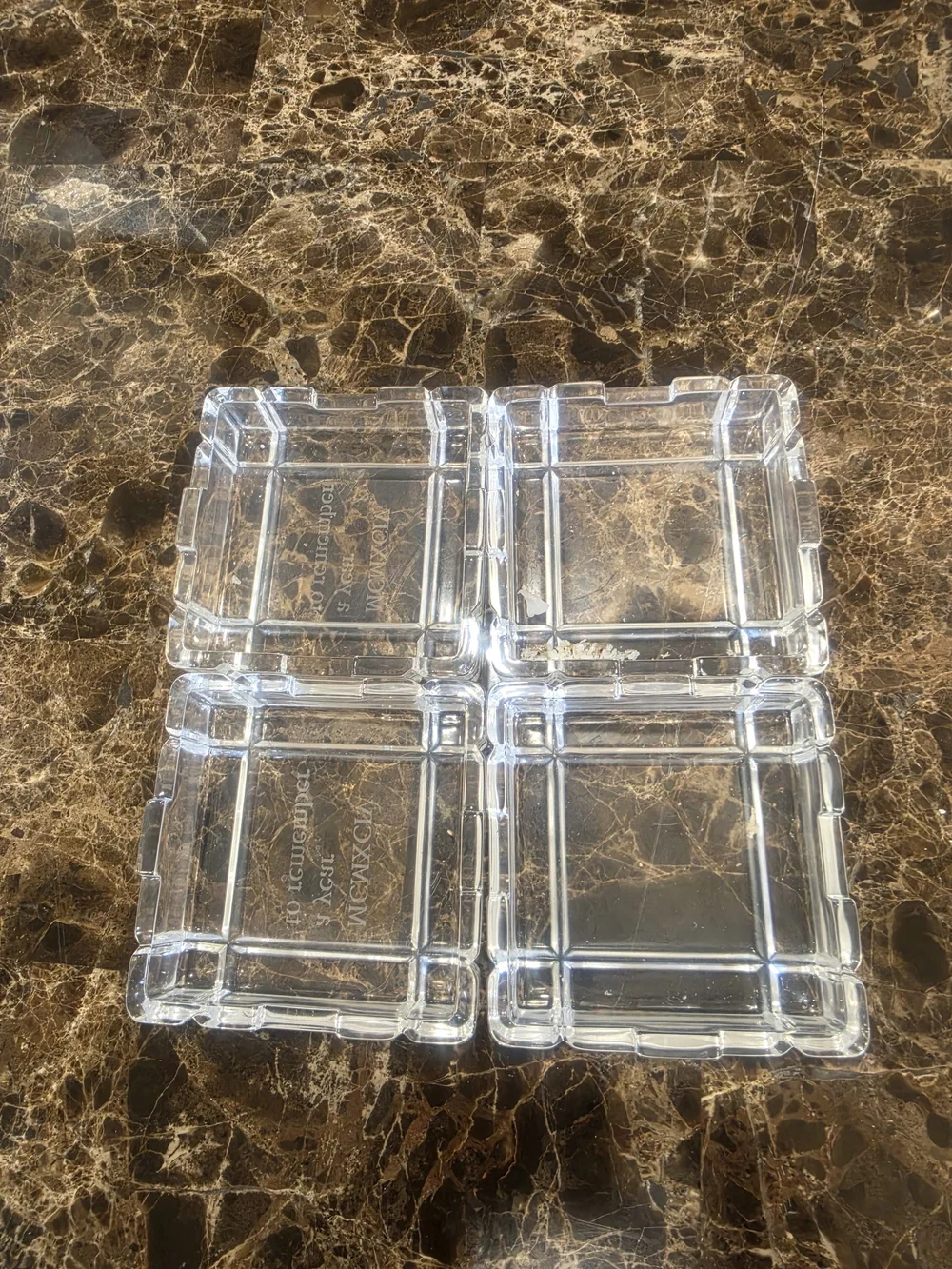Source Unknown Glass Jewelry Trays - Set of 4